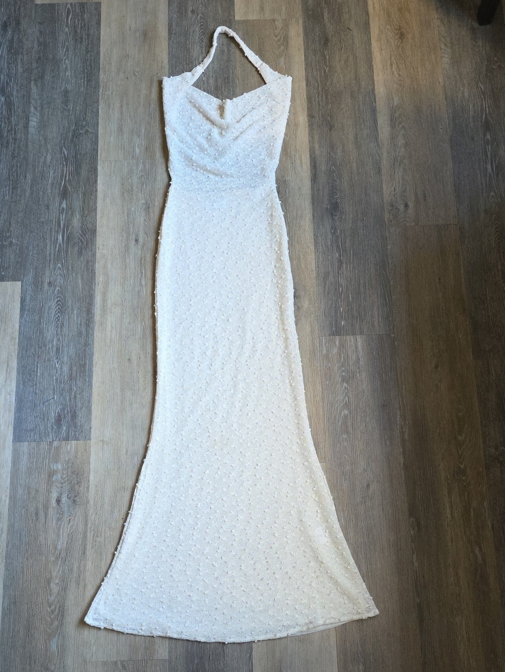 Elegant Ivory Halter-Style Dress